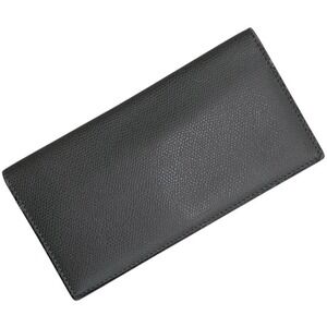 Valextra bi-fold long wallet, billfold, gray leather.